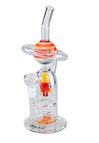 Black Leaf Austieg zum Saturn Percolator Bong 30cm | Klar/Bunt | Perkolator Bong 14,5 (NS 14) aus Borosilikatglas mit…