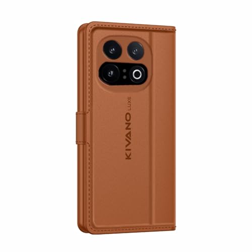 Image of KIVANO LUXE Compatible for iQOO 15 5G Artisanal Leather Wallet Case with Card Holder for Men Women, Magnetic Flip Folio Cover with Stand RFID Blocking Cell