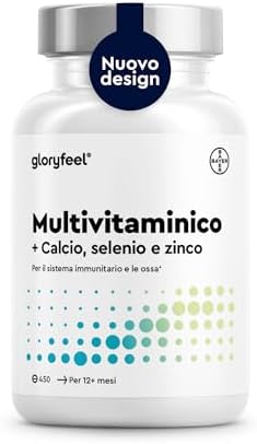 Multivitaminico Completo, Integratore Vitamine 450 Compresse Scorta per più di 1 Anno, Integratore Multivitaminico, Multivitamine e Minerali, con Vitamine A,B,C,D3,E, Calcio, Zinco, Selenio