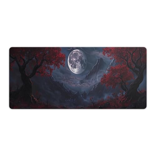 Tapis de souris gaming grand format pour bureau style paysage japonais