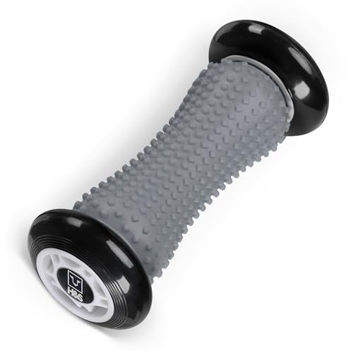 H&S Fußmassage Igelball - Faszienrolle Fuß - Fußmassageroller zur Faszien Massage - Roller für Hand & Fuss aus Silikon mit Noppen für Stressabbau & Entspannung - Grau