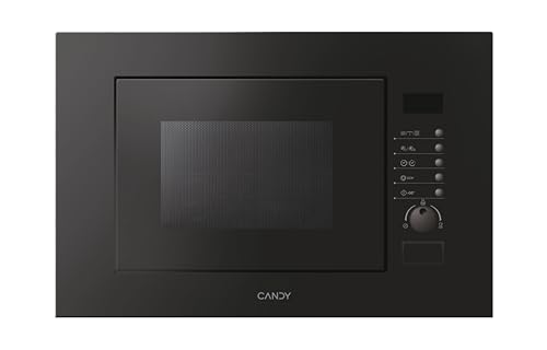 Candy MIC20GDFN, Microondas Integrable con Grill, 20L, 1000W, 8 Funciones, Digital, 8 Programas, Bloqueo Seguridad, Plato 24,5CM, Bandeja Metálica, Ventilador Enfriamiento, Apertura Izquierda, Negro