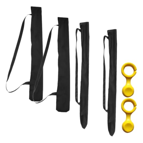 DOITOOL Funda para Paraguas 6 Piezas con Correas Ajustables, Bolsitas Absorbentes para Paraguas Rectos y Golf, Funda Protectora Negra para Almacenamiento y Transporte en Exterior