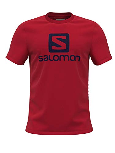 SALOMON Outlife Logo SS Tee M T-Shirt pour Homme, Homme, Tricot, LC1643800, Rouge/Bleu (True Red/Astral Aura), XS