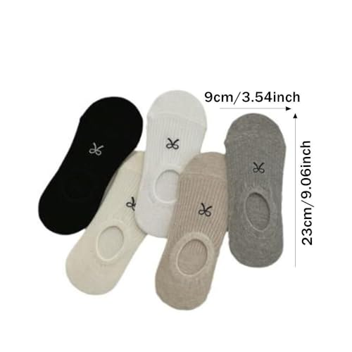 Invisible Cute Sock Cotton Short Socks Bowknot Socks(Black-Style 2)2