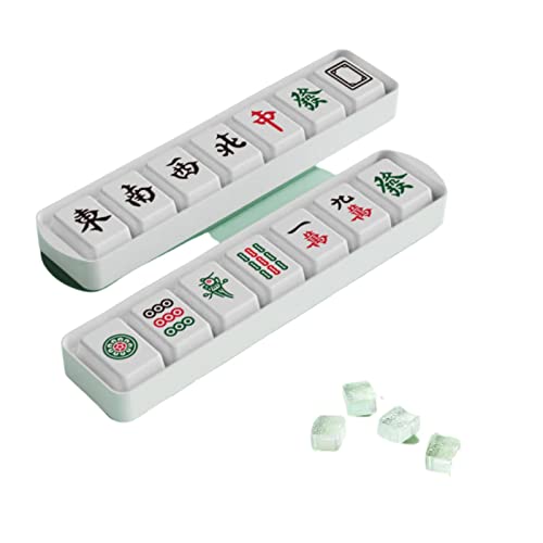 Molde para cubos de hielo con tapa, 14 celdas, verde miniatura 1