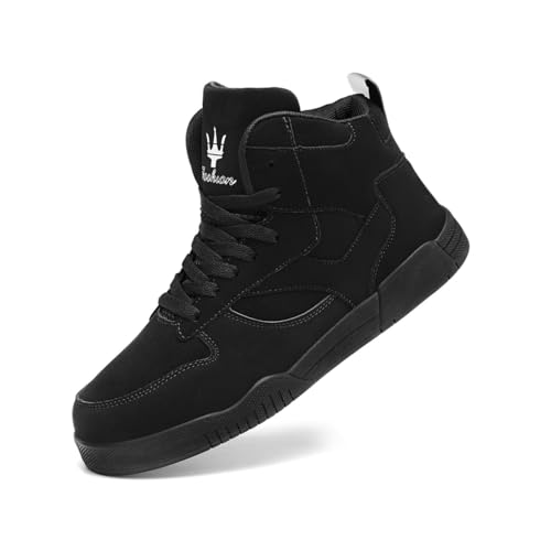 AARDIMI Zapatillas altas para hombre, zapatillas de senderismo, zapatillas altas para fitness, zapatos altos, 730 Negro, 42 EU