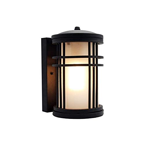 Lumière murale E27 en aluminium et verre cylindrique style lanterne retro
