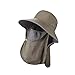 predolo Fishing Hat with Neck Flap for Men Women Windproof Strap Sun Protection Cap Bucket Hats for Hiking Climbing Cycling, Dark Green