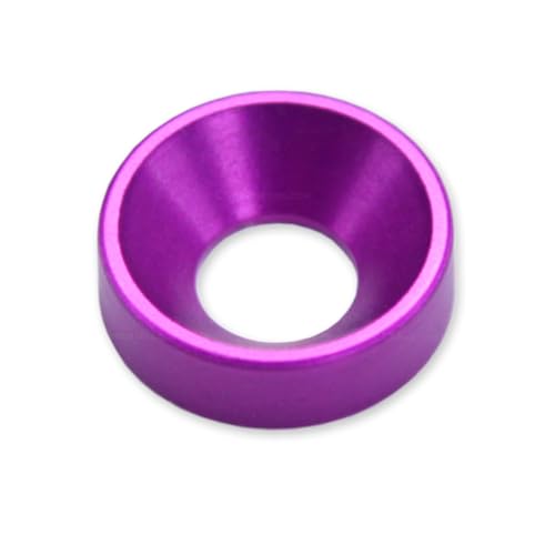 [10PCS] USA Made Anodized Aluminum Colored Finishing Washers - (Electric Purple) - (0.435in. Dia.) Flat Top - for KYDEX Holsters, Auto Trim, Art Projects, Home DIY