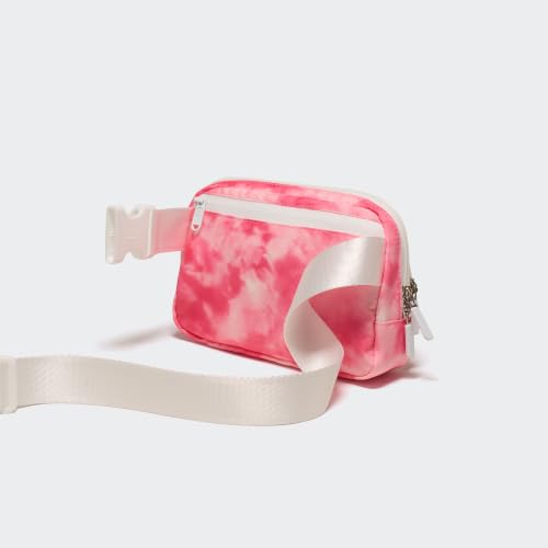 Image of Pander Nylon Crossbody Belt Bag with Excess Strap Keepers, 6-Pocket Adjustable Sling Fanny Pack for Travel and Everyday Carry, Cloud Pink