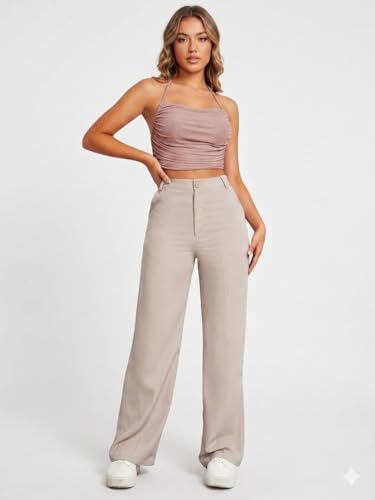 Image of Elendra Women Lycra - Bootcut Trousers Pant Wide Leg