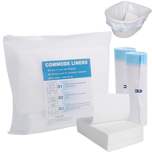 40 bolsas de aseo, bolsa higiénica con 40 almohadillas absorbentes, bolsas de inodoro portátiles desechables, cómodas y desechables, 53 x 40 cm