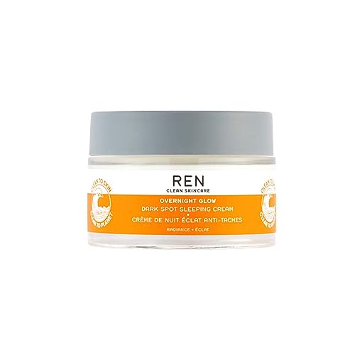 REN Clean Skincare - Dark Spot Overnight Cream - Targeted Hyperpigmentation, Acne Scar & Sun Spot Remover for Face - Hydrates & Evens Skin Tones for Radiant Complexion - 1.7 Fl oz
