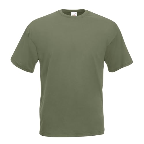 Settantallora T-Shirt Uomo Cotone 100%, Maglietta Basic a Tinta Unita, Maglia a Maniche Corte Morbida, Traspirante, Ideale per Sport, Lavoro e Tempo Libero (M, Verde Militare)