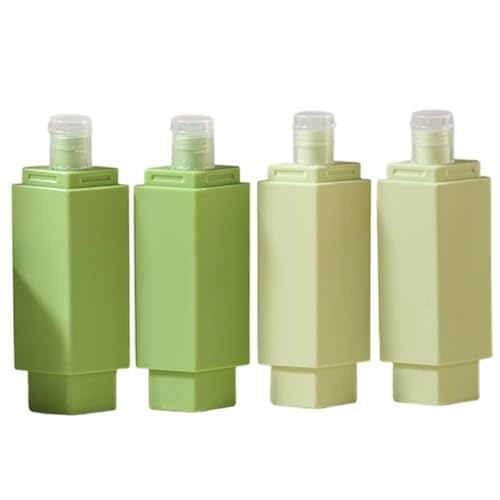 Recipientes de viaje para artículos de tocador – Botellas reutilizables 4 en 1 a prueba de fugas | Almacenamiento de tamaño de viaje para champú, loción, acondicionador, gel corporal, jabón líquido