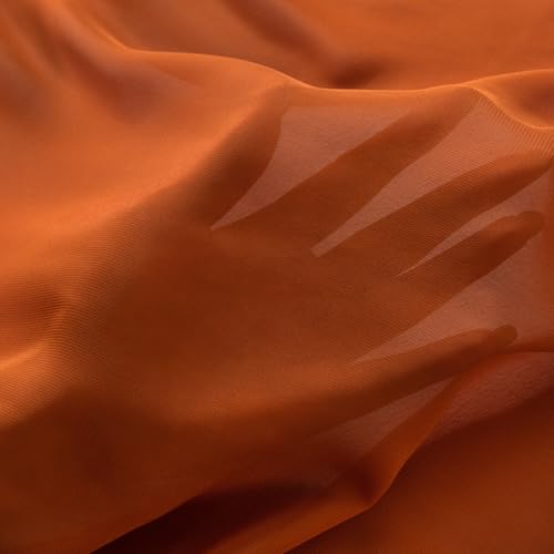 Image of Terracotta Chiffon Fabric by The Yard Continuous Sheer Arch Fabric 3 Yards | Pre-Cut Chiffon Draping Panels Airy Wedding Arch Draping Fabric 60 inch Wide for Events Backdrop Ceiling Decor DIY Craft Use