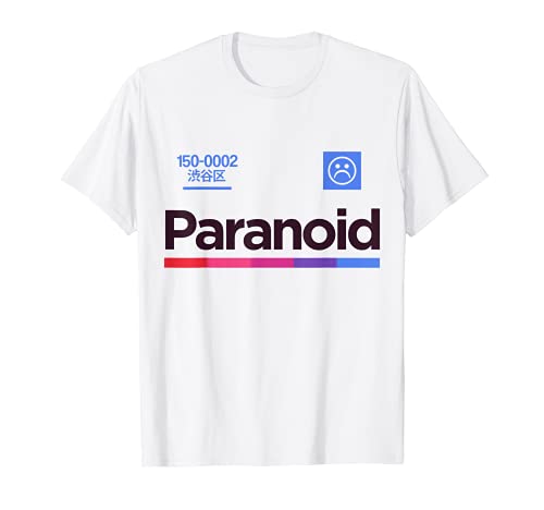 Paranoid - Aesthetic Vintage Vaporwave Fashion Camiseta