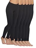 Felina | Velvety Soft Lightweight Style 2801 Leggings | Moisture Wicking | Yoga | 6 Pack (X-Large, B