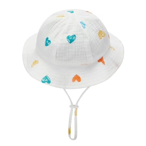 Baby Toddler Sun Bucket Hats - Summer Protection Beach Hat Cotton Linen Baby Hat