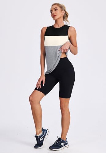 Image of Womens Workout Tank Tops Lightweight Sleeveless Shirts for Women Loose Fit Tops for Athletic Running Tennis Yoga
