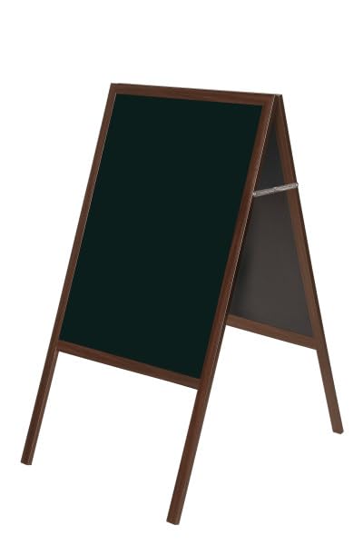 Bi-Joy Tableau noir Chevalet double face pour craies et marqueurs effet craie, cadre en bois, 90 x 60 cm