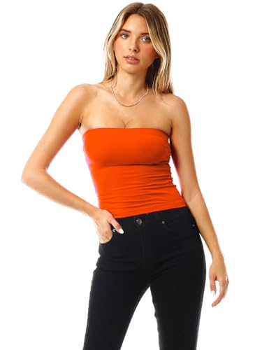 Image of MixMatchy Women's 3 Pack Tube Top Built-in Bra Strapless Ruched Bandeau