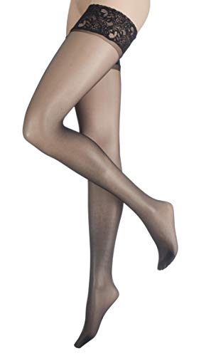 Image of Charnos Ladies 1 Pair 10 Denier Run Resist Hold Ups In 4 Colours - Medium - Black