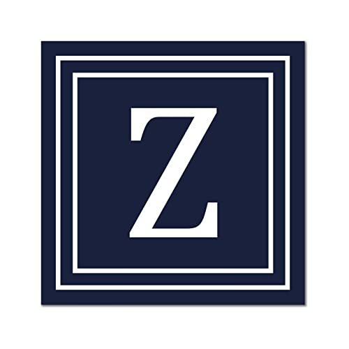 Lettre Z en bois bleu marine 30 cm de décoration murale design