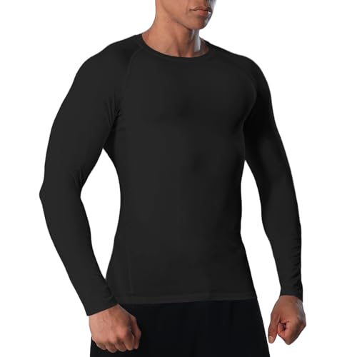 Men's Long Sleeve Compression Shirts Athletic Sport Undershirts Tight Base Layer Tops Rash Guard Workout Running Gym2