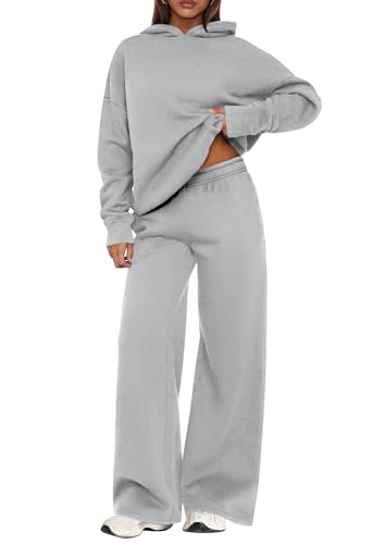 Image of PRETTYGARDEN Womens Sweatsuits 2 Piece Set 2026 Casual Winter Long Sleeve Hoodie Loose Wide Leg Sweatpants Fall Tracksuit