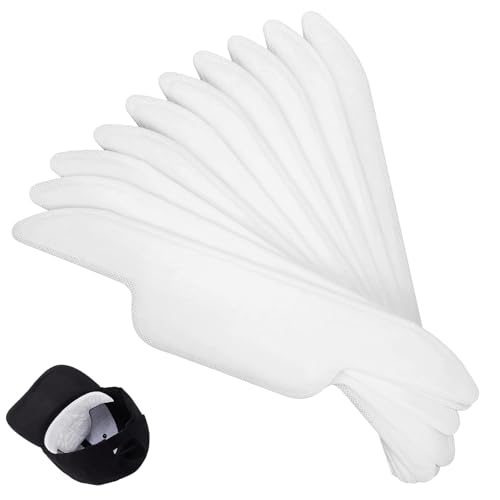 30Pcs Hat Sweat Liner for Baseball Cap, Absorbent Sweat Pads for Hats, Golf Hat Sweat Band Protector for Men & Women (White)