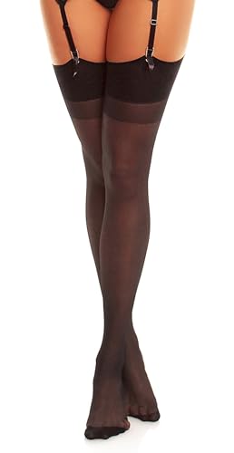 Image of GLAMORY Plus Size Delight 20 Denier Sheer Hosiery with Seam Backseam Stockings Silky-Matte, Reinforced Toe