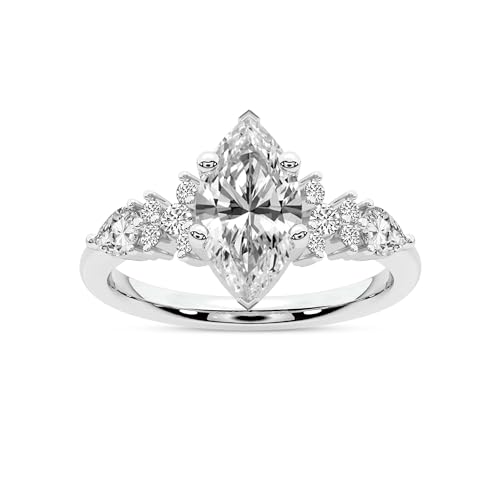 FRIENDLY DIAMONDS Lab Grown Diamond Engagement Ring For Women 0.50-6 Carat IGI Certified | 14K Or 18K White, Yellow Or Rose Gold | Josephine Four Prong Side Stone Diamond Ring | FG-VS1-VS2 Quality