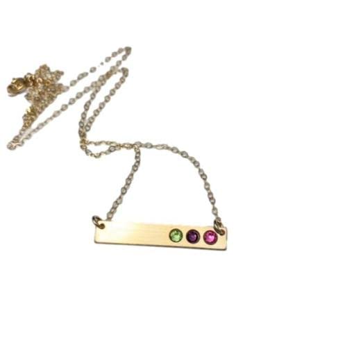 Birthstone Bar Mother's Personalized Necklace