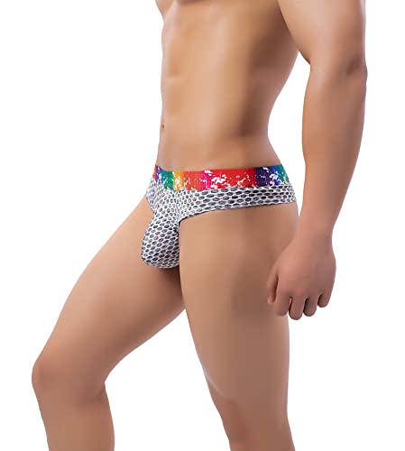 eywlwaar Men's Thong Underwear Comfy Sexy Wide Waistband Low Rise T-Back Panties3