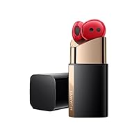 HUAWEI FreeBuds Lipstick, Wireless Bluetooth Open-fit Earphones with Active Noise Cancellation 2.0, Stainless Steel Charging Case, High-Res Sound, Triple-Mic, Dual-Device Connection, Red