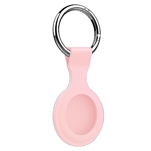 Image of LIRAMARK Airtag Case for Apple Airtags Silicone Case Protective Cover for Airtag Case Locator Tracker Anti-Lost Device Keychain Protection Sleeve (Pink)