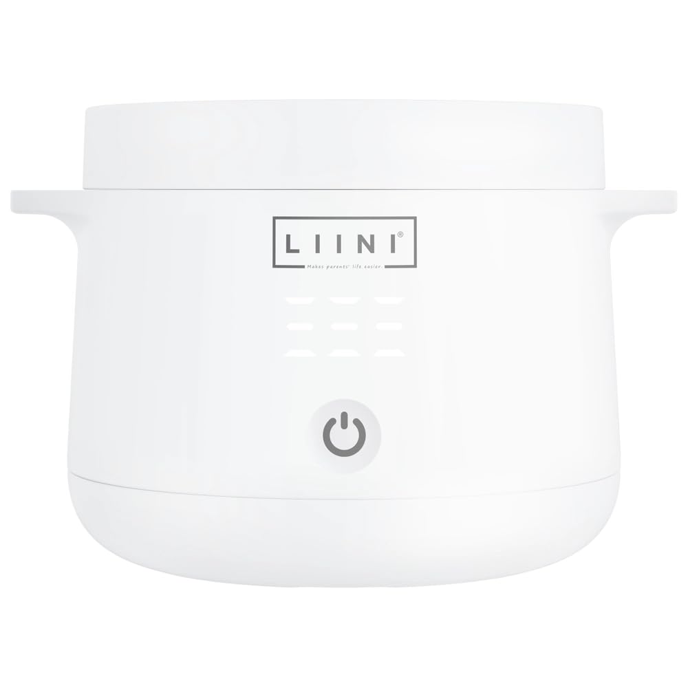 LIINI® 1.0 PRO Breiwärmer weiss - Akku Babybreiwärmer, 50W Heizleistung, vollautomatisches Erwärmen per Knopfdruck, auslaufsicher, BPA-frei, USB-C