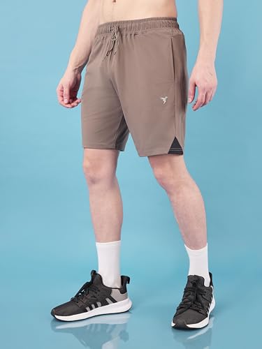 Image of TECHNOSPORT Mens Regular Fit Solid Shorts for Gym, Workout & Sports with Anti Microbial, Techno Dry