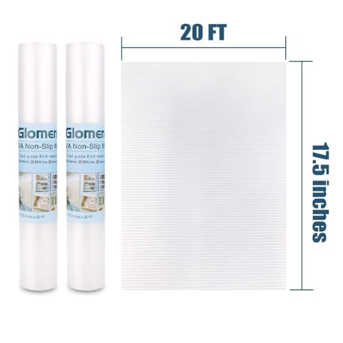 Image of Drawer Liners for Kitchen, Shelf Liners, Washable Oil-Proof Cabinet Liner for Refrigerator, Cabinet, Drawer, Storage, Shelves, Non-Slip Shelf Liner (17.5 Inches x 20 FT x 2 Rolls) Clear