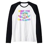 Longboard Peace Love Skating Skateboard Outfit Skater Raglan