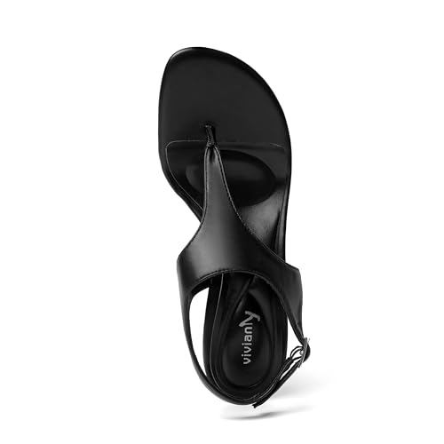 Image of vivianly Kitten Heels for Women Dressy Thong Sandals Slip-On Summer Flip Flop Heels with Soft Straps & Low Block Heel for Women, Comfortable for Party Daily