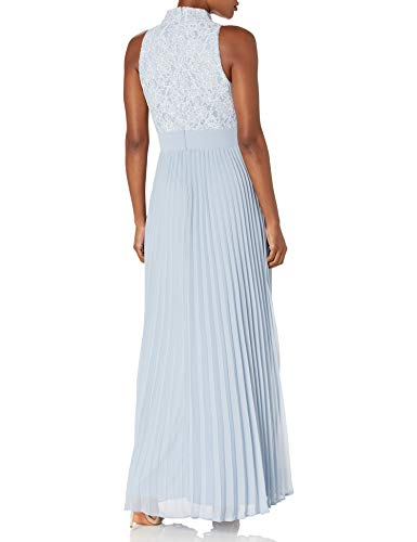 Jessica Howard Women's Sleeveless Stand Collar Inset Waist Dress With Accordian Pleat Skirt, Sky, 14 #TOP1