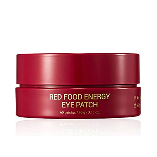 YADAH Red Food Energy Eye Patch, 60ea, 3.17fl.oz. – Vegan Anti-wrinkle Brightening Under Eye Care Mask Treatment Patches for Puffy Eyes, Bags Dark Circles, and Wrinkles