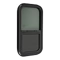 Vertical RV Window, 12” W X 22” H Tinted Sliding Camper Window with Trim Ring RV Door Window Replacement, Emergency Window for RV, Camper, Trailer