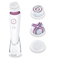 Beurer FC 95 Gesichtsbürste, porentiefe Reinigung der Gesichtshaut, elektrische Reinigungsbürste mit 4 Aufsätzen, für jeden Hauttyp geeignet, wasserfest, mit Akku