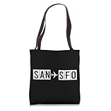 SAN to SFO San Diego San Francisco Travel Route Tote Bag