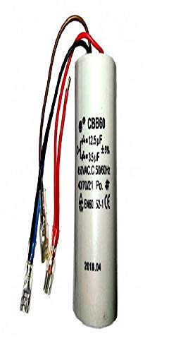 Condensatore A 3 Fili Ricambio Paranco L'Europea Tiratutto Per Tt 125-12,5 Mf + 3,5 Mf