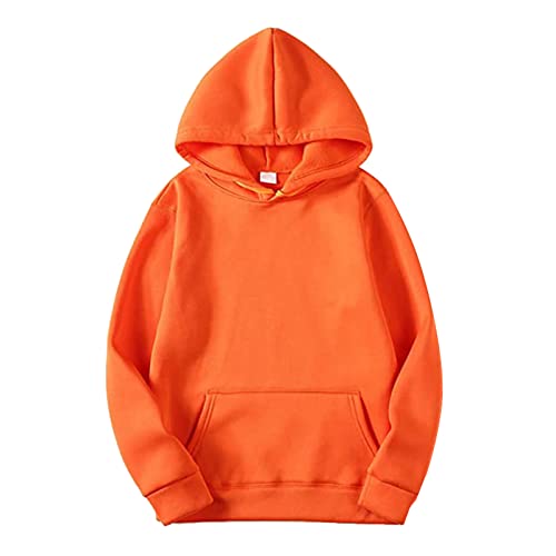 Mens Hoodies Pullover Lightweight Long Sleeve Hooded Sweatshirt Solid Color Y2K Hoodie Trendy Fall Winter Pullover Hoodies